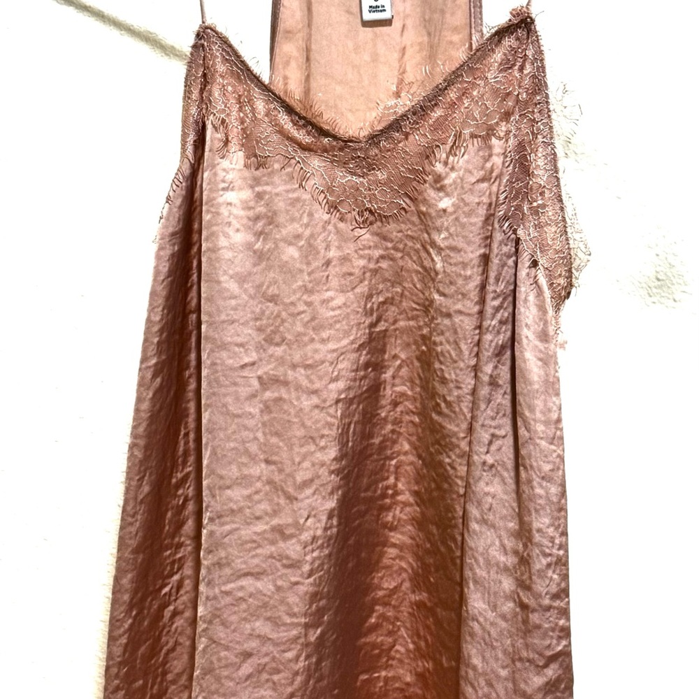 Nine West Satin Lace Trim Cami Top